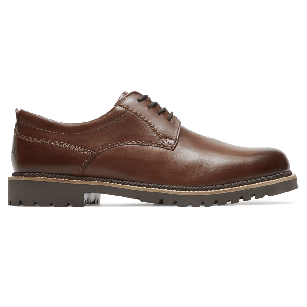 Oxfords Rockport Hombre Mexico - Marshall Plain Toe Marrom Oscuro - QSUAL9320